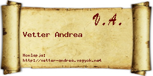 Vetter Andrea névjegykártya